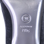 Chanel CC Logo Imitation Pearl Ribbon Velvet Opera Shoes 39 1 2C — view 9