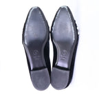 Chanel CC Logo Imitation Pearl Ribbon Velvet Opera Shoes 39 1 2C — view 6
