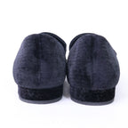 Chanel CC Logo Imitation Pearl Ribbon Velvet Opera Shoes 39 1 2C — view 3