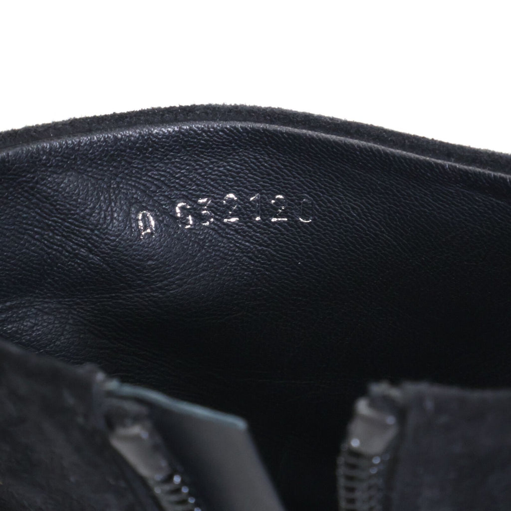 Chanel CC Logo Suede Side Zip Short Boots — view 8