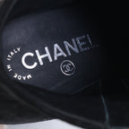 Chanel CC Logo Suede Side Zip Short Boots — view 7