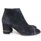 Chanel CC Logo Suede Side Zip Short Boots — view 4
