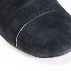 Chanel CC Logo Suede Side Zip Short Boots — view 9