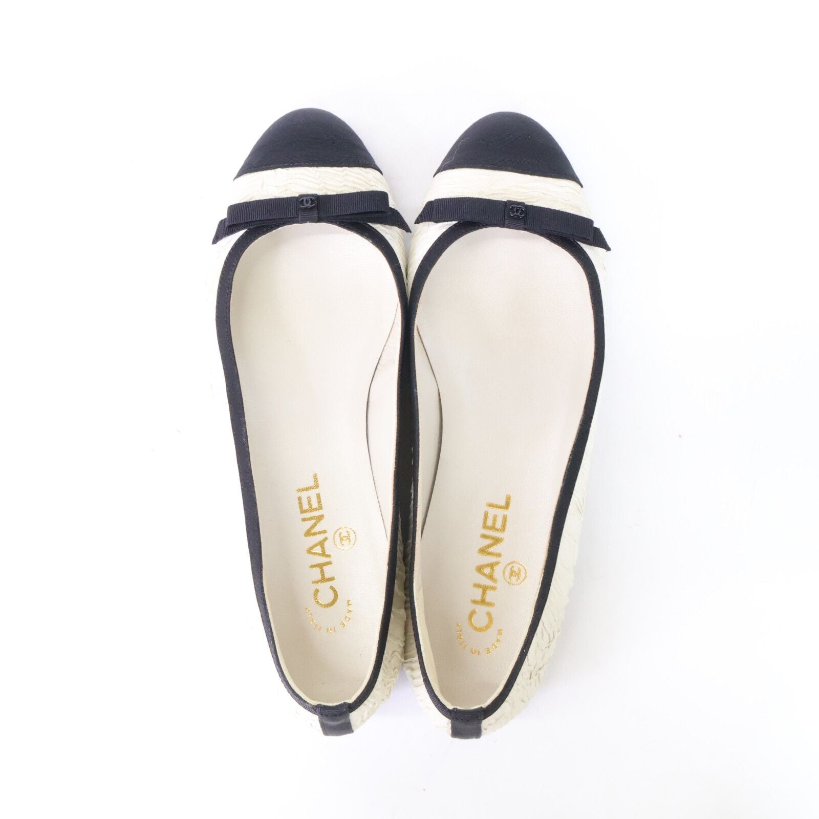 Chanel CC Logo Ribbon Ballet Shoes 39c — view 5