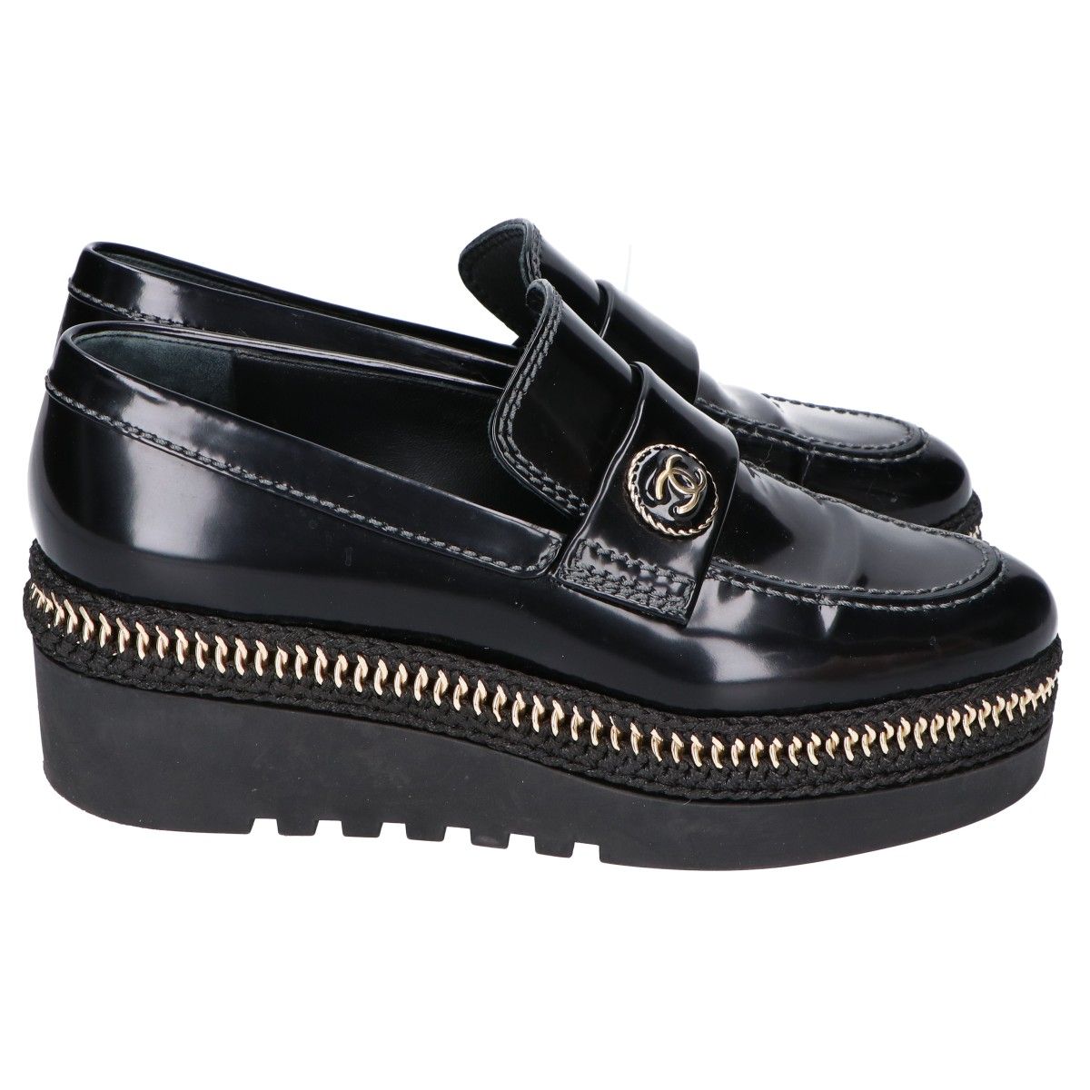 Chanel Chain Stitch CC Logo Loafers 36c — view 4