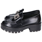 Chanel D CC Logo Plate Leather Thick Sole Loafers 36c — view 2