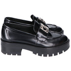 Chanel D CC Logo Plate Leather Thick Sole Loafers 36c — view 4