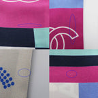 Chanel Ten Headband Ribbon Scarf Silk Multicolor CC Logo — view 8