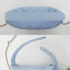 Chanel Classic Chain Clutch Light Blue Caviar Leather — view 5