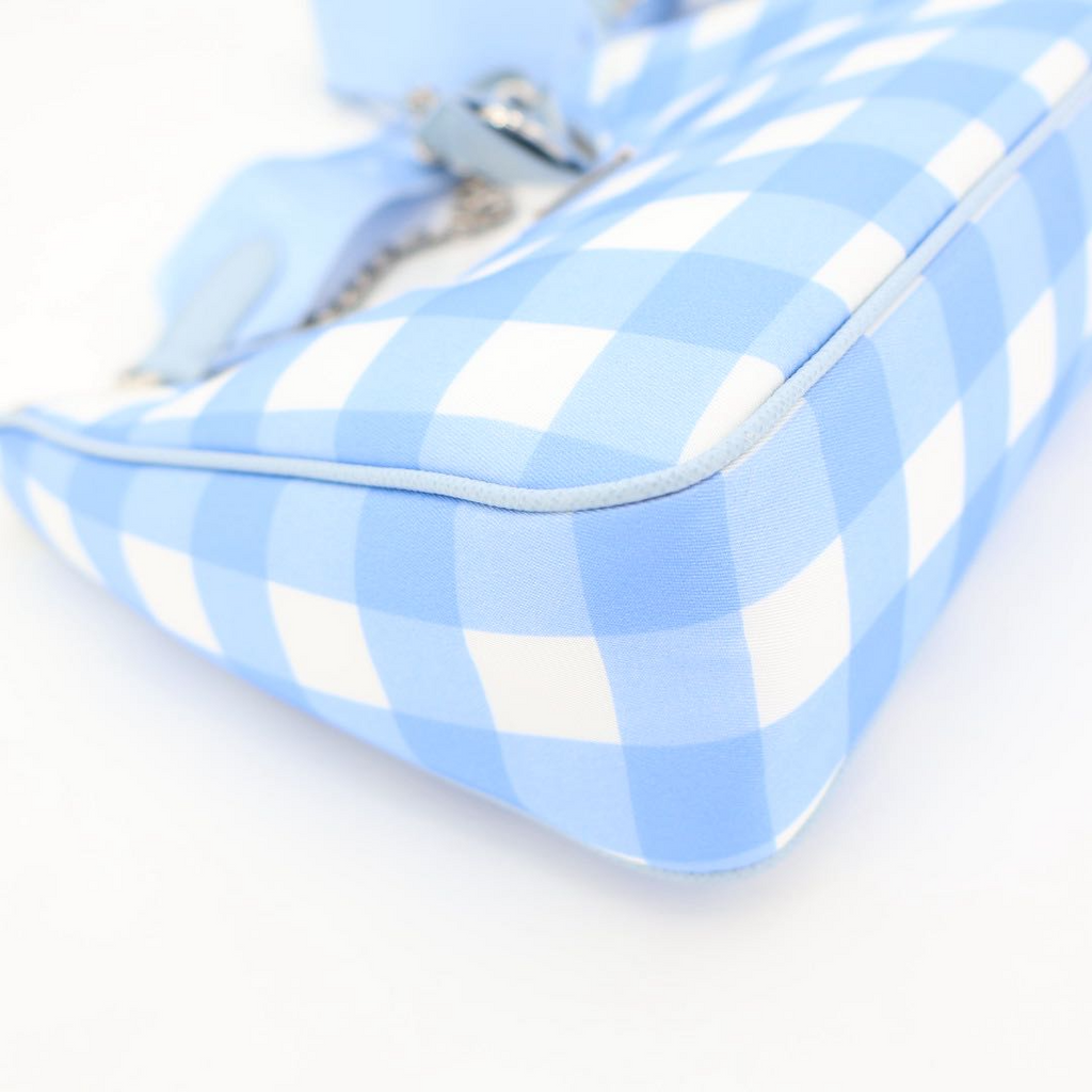 Prada Plaid Hobo Blue — view 7