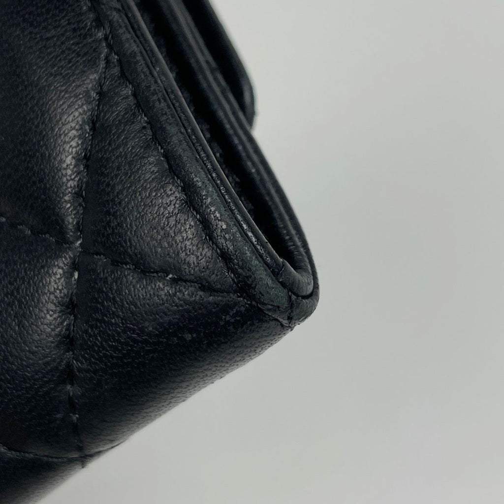 Chanel CC Logo Coin Case Quilted Lambskin Black — view 3