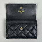 Chanel CC Logo Coin Case Quilted Lambskin Black — view 6