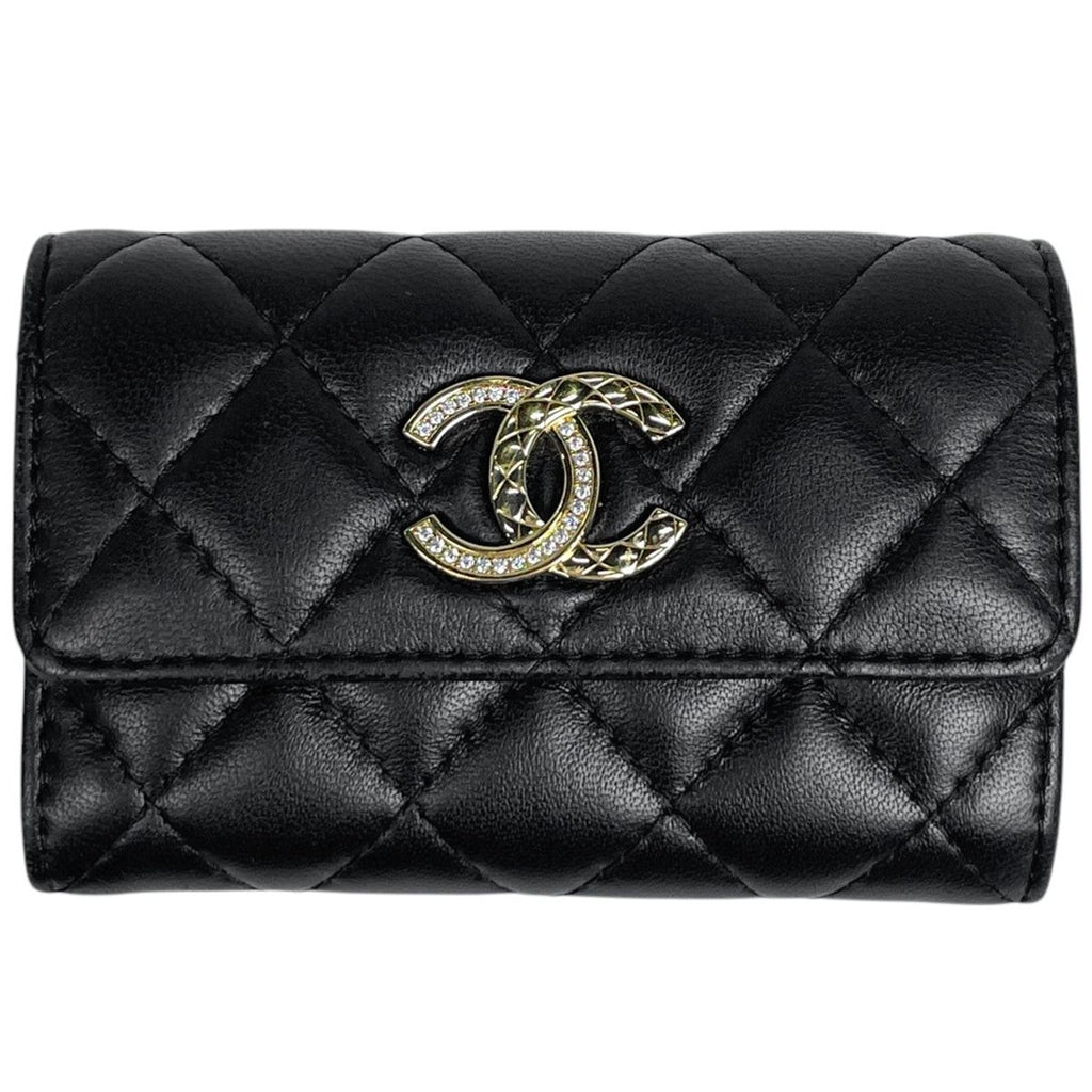 Chanel CC Logo Coin Case Quilted Lambskin Black