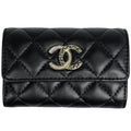 Chanel CC Logo Coin Case Quilted Lambskin Black