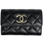 Chanel CC Logo Coin Case Quilted Lambskin Black