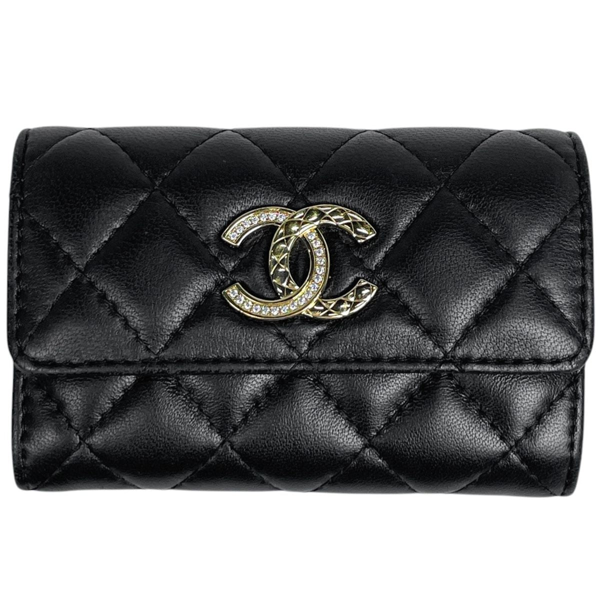 Chanel CC Logo Coin Case Quilted Lambskin Black