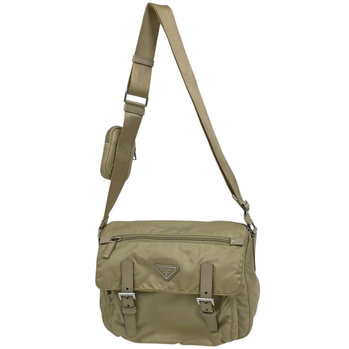 Prada Shoulder Bag Nylon Beige