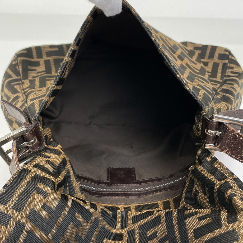 Fendi Zucca Pattern Shoulder Bag Mamma Baguette Canvas Brown — view 9