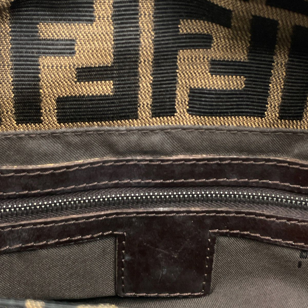 Fendi Zucca Pattern Shoulder Bag Mamma Baguette Canvas Brown — view 8