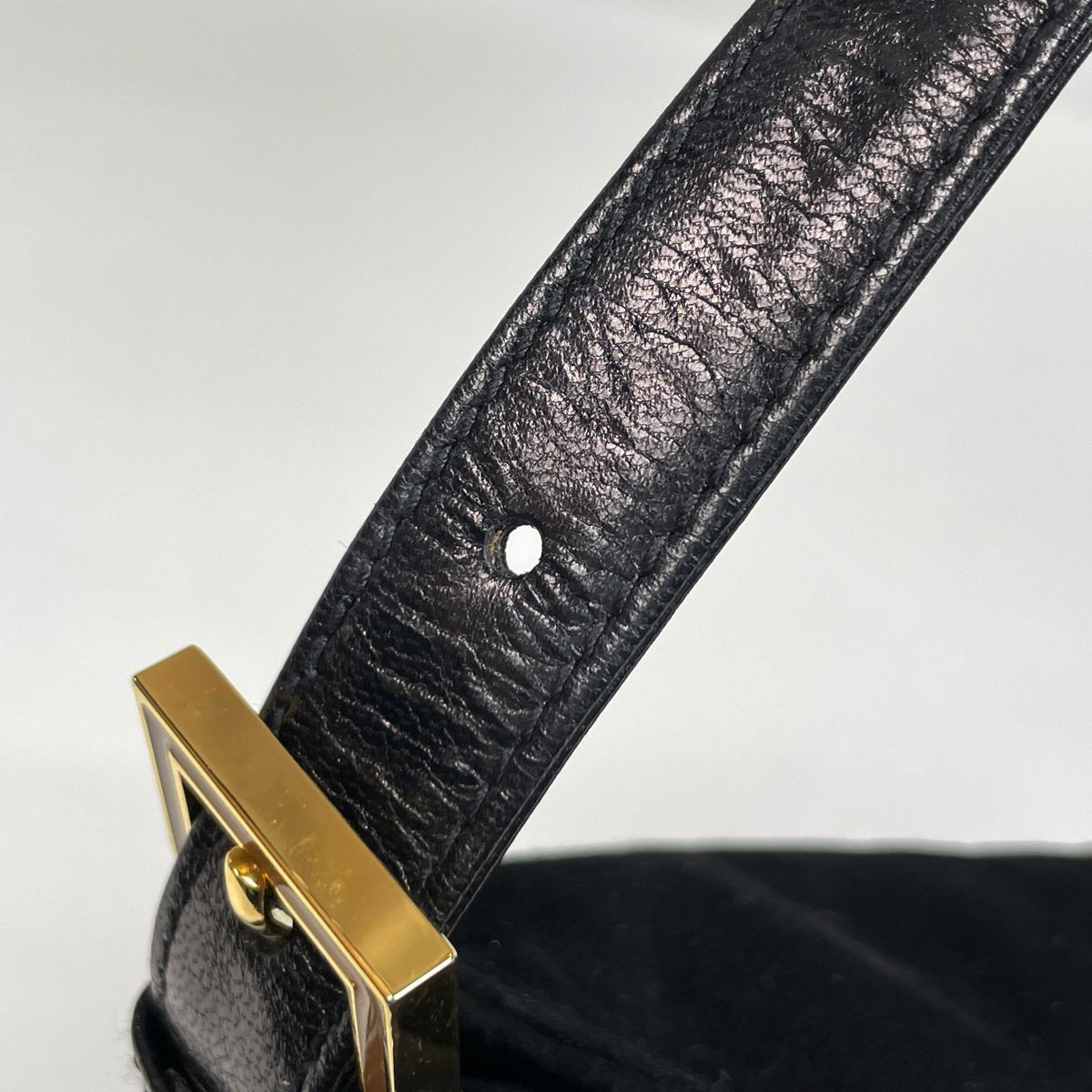 Fendi Zucca Logo Shoulder Bag Suede Black — view 4