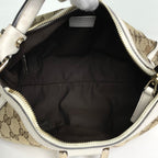 Gucci GG Pattern Shoulder Bag Abbey Canvas Beige White — view 6