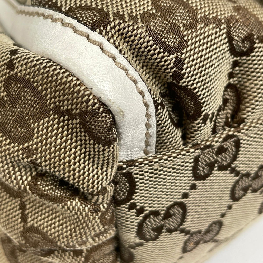 Gucci GG Pattern Shoulder Bag Abbey Canvas Beige White — view 3