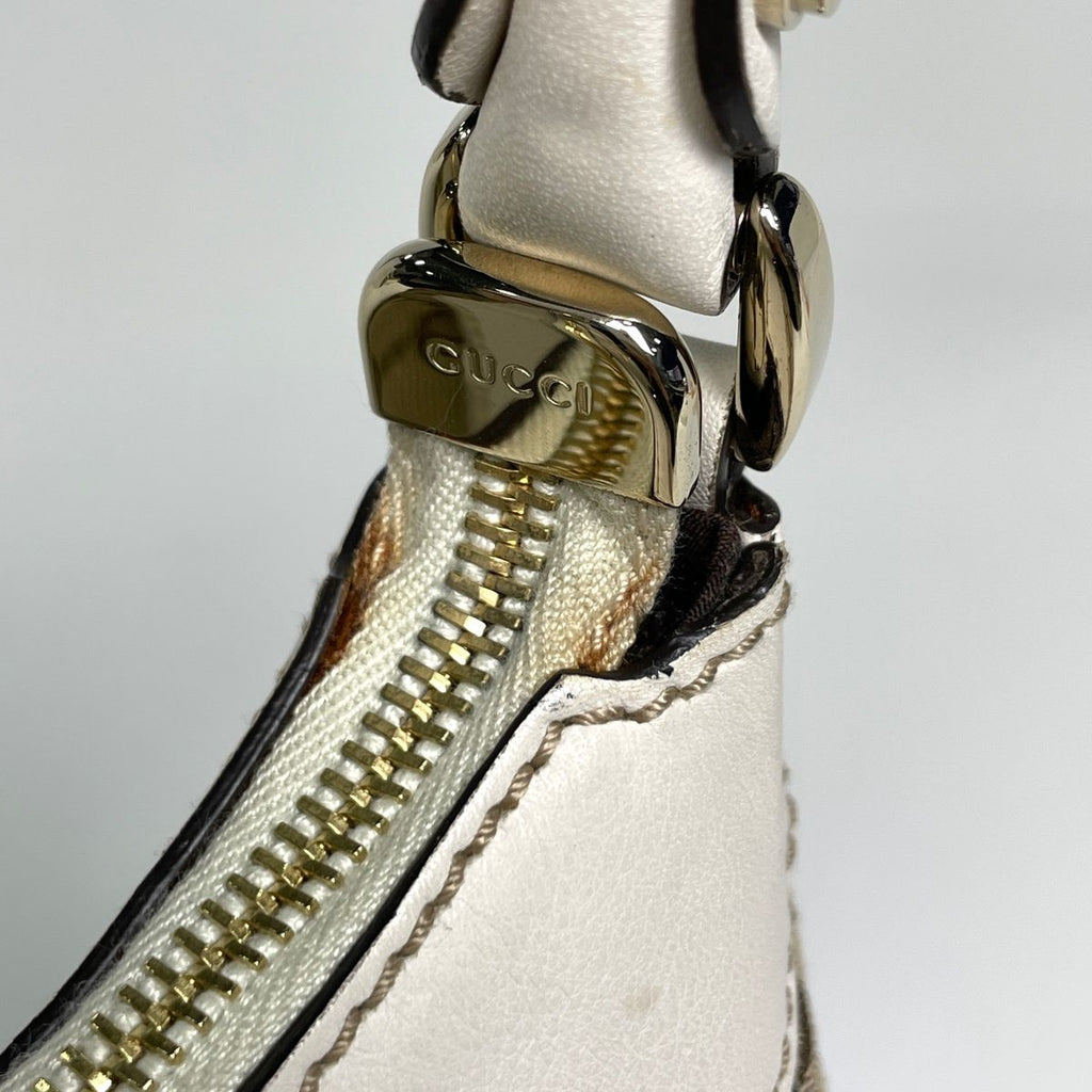 Gucci GG Pattern Shoulder Bag Abbey Canvas Beige White — view 4