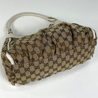Gucci GG Pattern Shoulder Bag Abbey Canvas Beige White — view 2