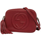 Gucci Soho Shoulder Bag Tassel Fringe Interlocking Leather