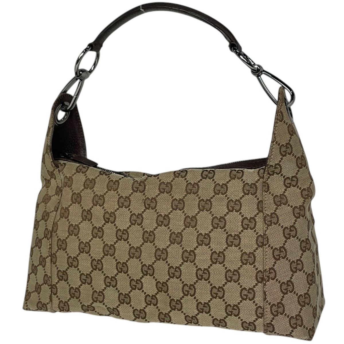 Gucci GG Pattern Handbag Shoulder Canvas Beige Brown