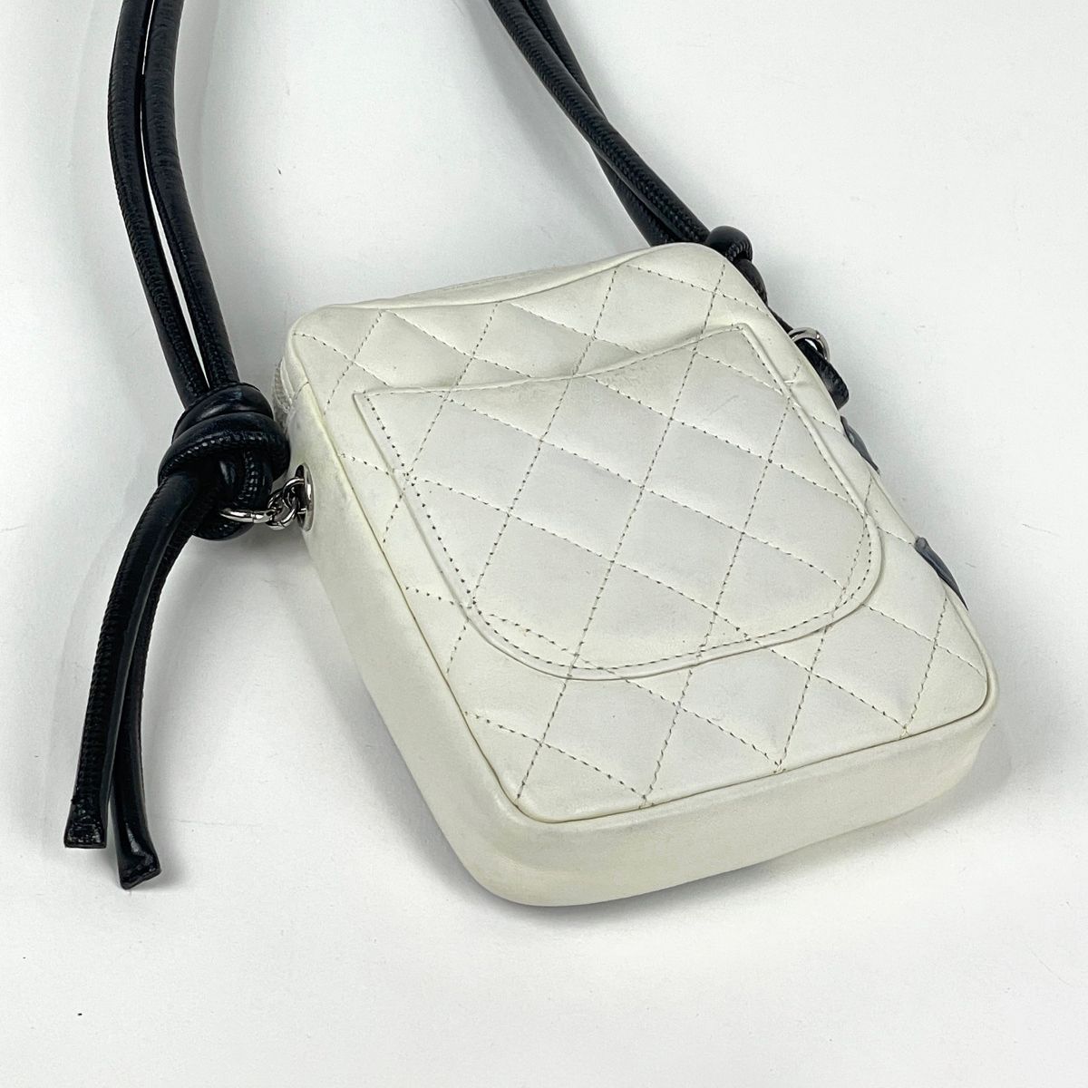 Chanel Cambon Line Shoulder Bag CC Logo Leather White — view 2