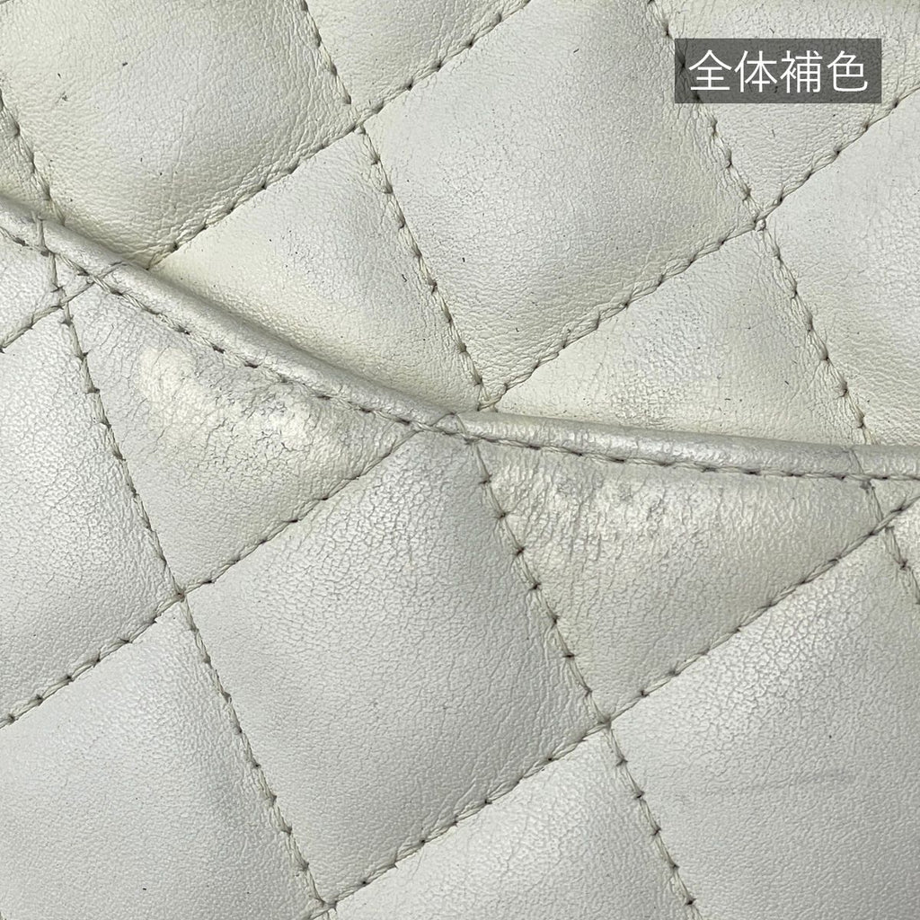 Chanel Cambon Line Shoulder Bag CC Logo Leather White — view 6