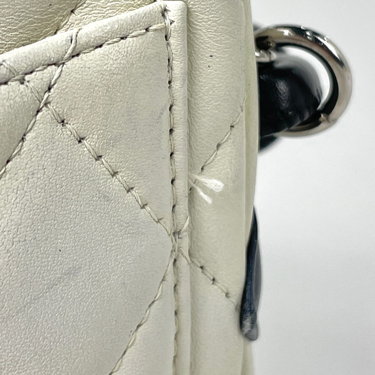Chanel Cambon Line Shoulder Bag CC Logo Leather White — view 5