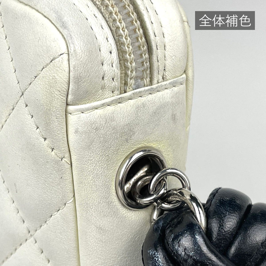 Chanel Cambon Line Shoulder Bag CC Logo Leather White — view 7