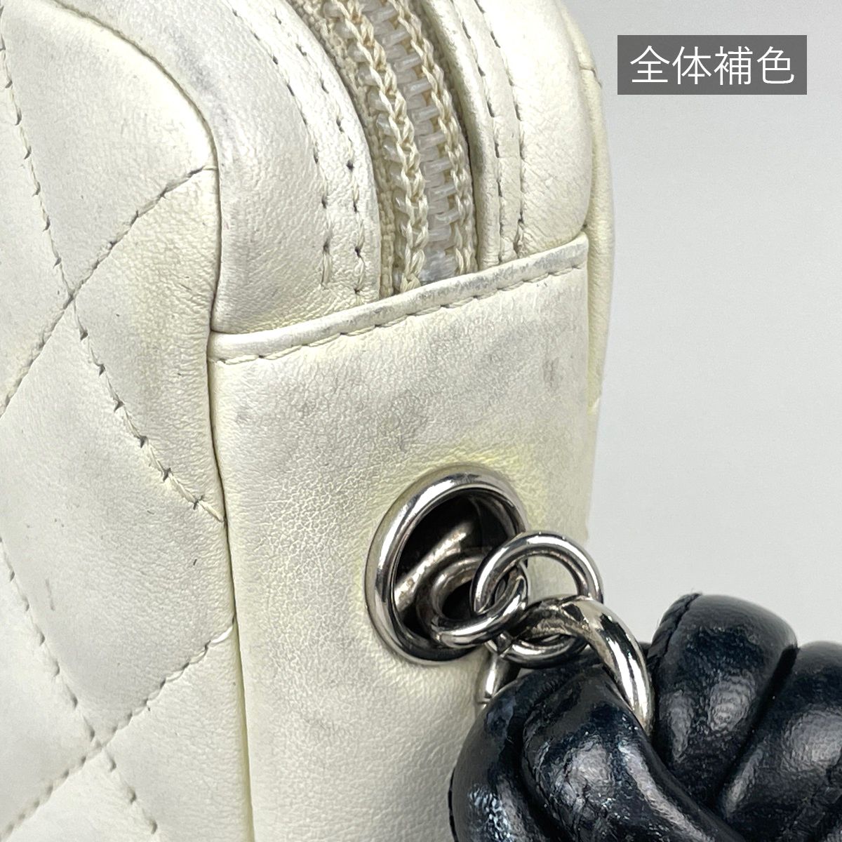 Chanel Cambon Line Shoulder Bag CC Logo Leather White — view 7