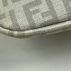 Fendi Zucchino Pattern Chain Shoulder Bag Logo All Over Crossbody White — view 3