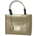 Dior Maris Pearl Handbag 2-Way Enamel Patent Leather Beige