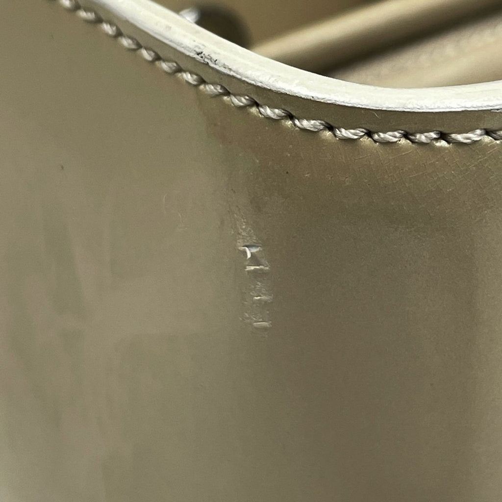 Dior Maris Pearl Handbag 2-Way Enamel Patent Leather Beige — view 4