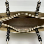 Dior Maris Pearl Handbag 2-Way Enamel Patent Leather Beige — view 8