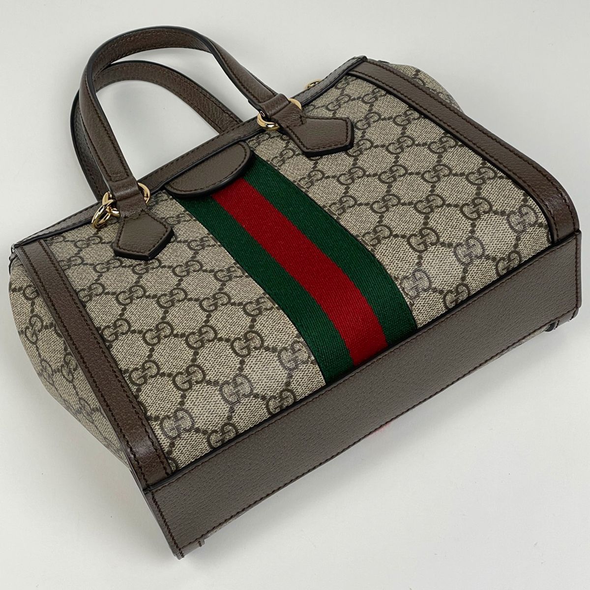 Gucci Ophidia Small Tote GG Double Web 2-Way Shoulder Bag Supreme Beige Brown — view 2