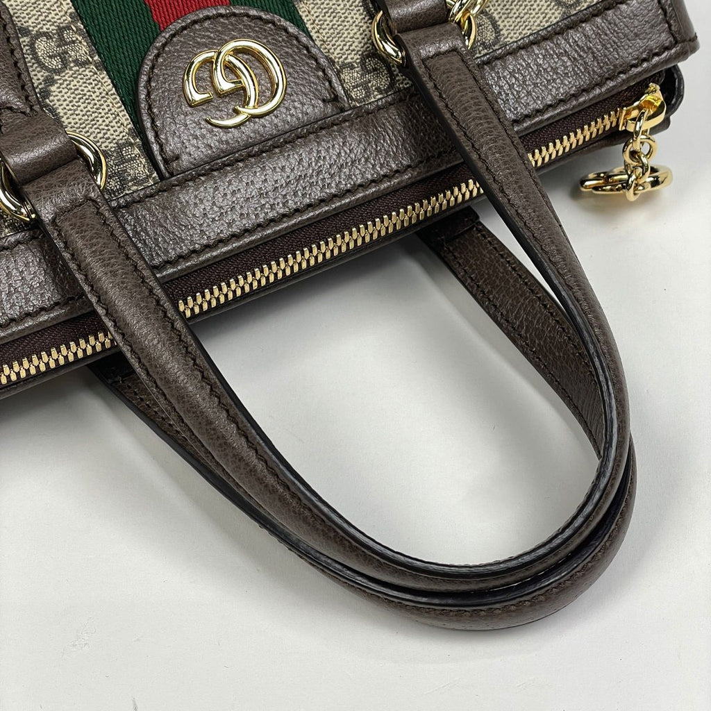 Gucci Ophidia Small Tote GG Double Web 2-Way Shoulder Bag Supreme Beige Brown — view 7