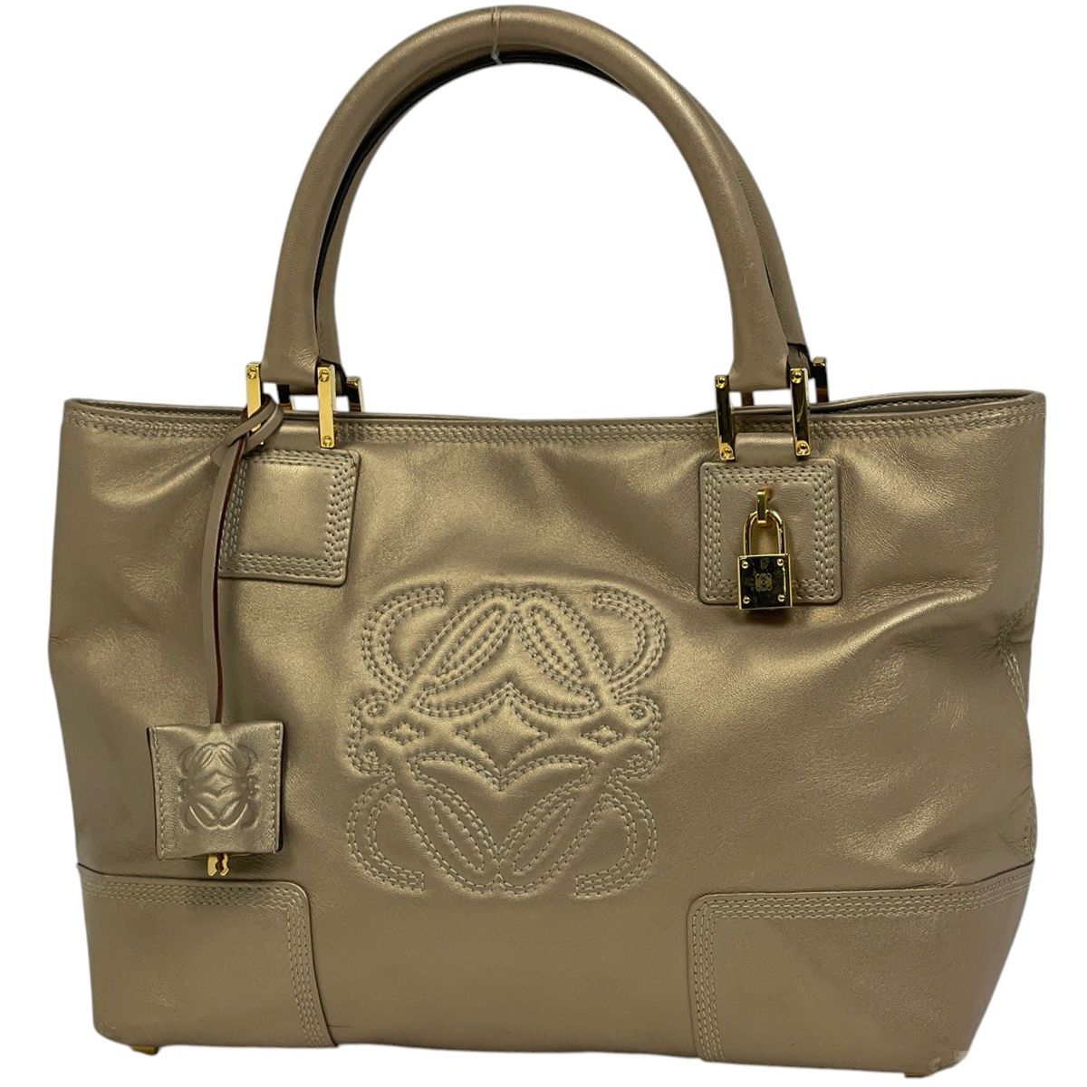 Loewe Anagram Handbag Leather Gold