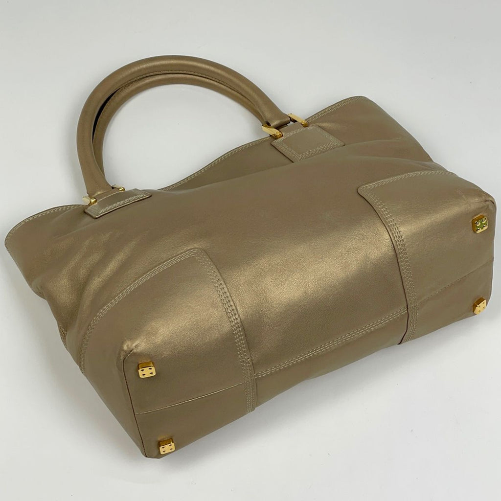 Loewe Anagram Handbag Leather Gold — view 2