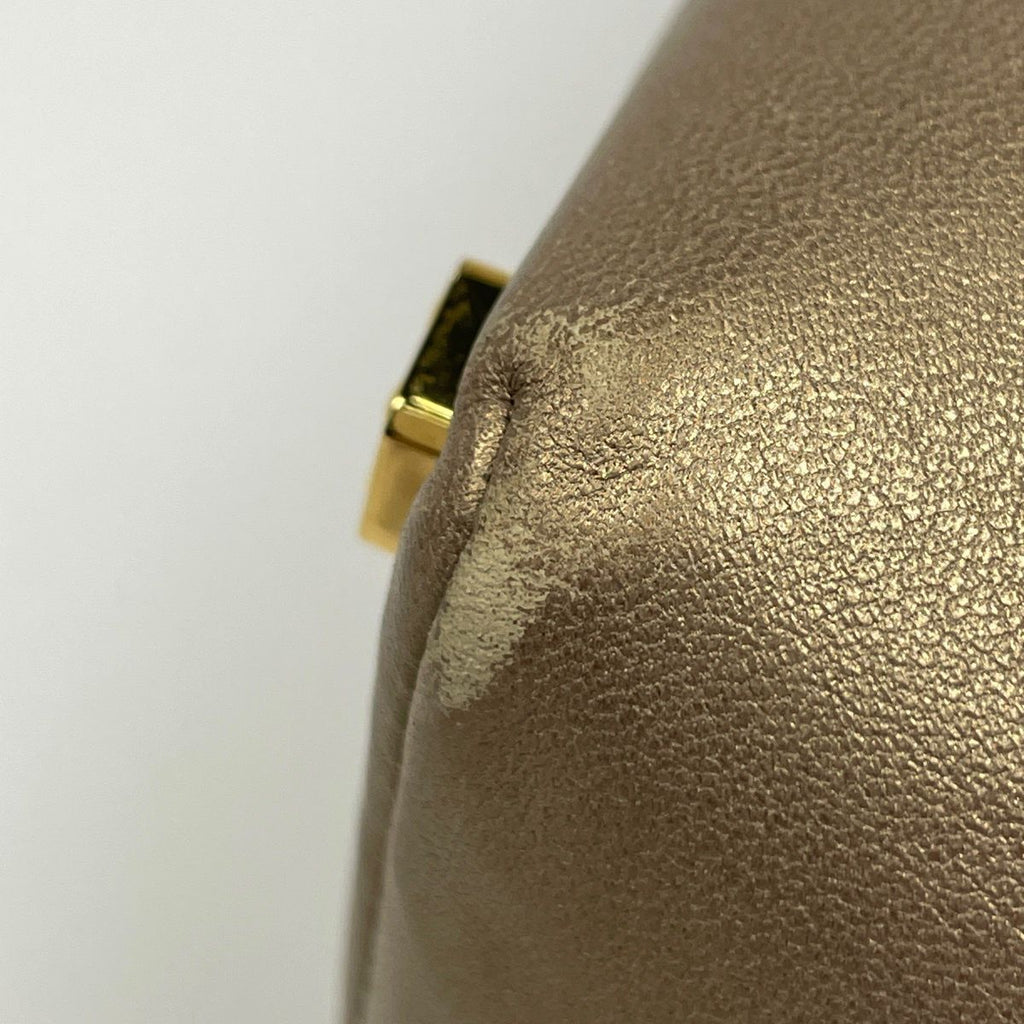 Loewe Anagram Handbag Leather Gold — view 3