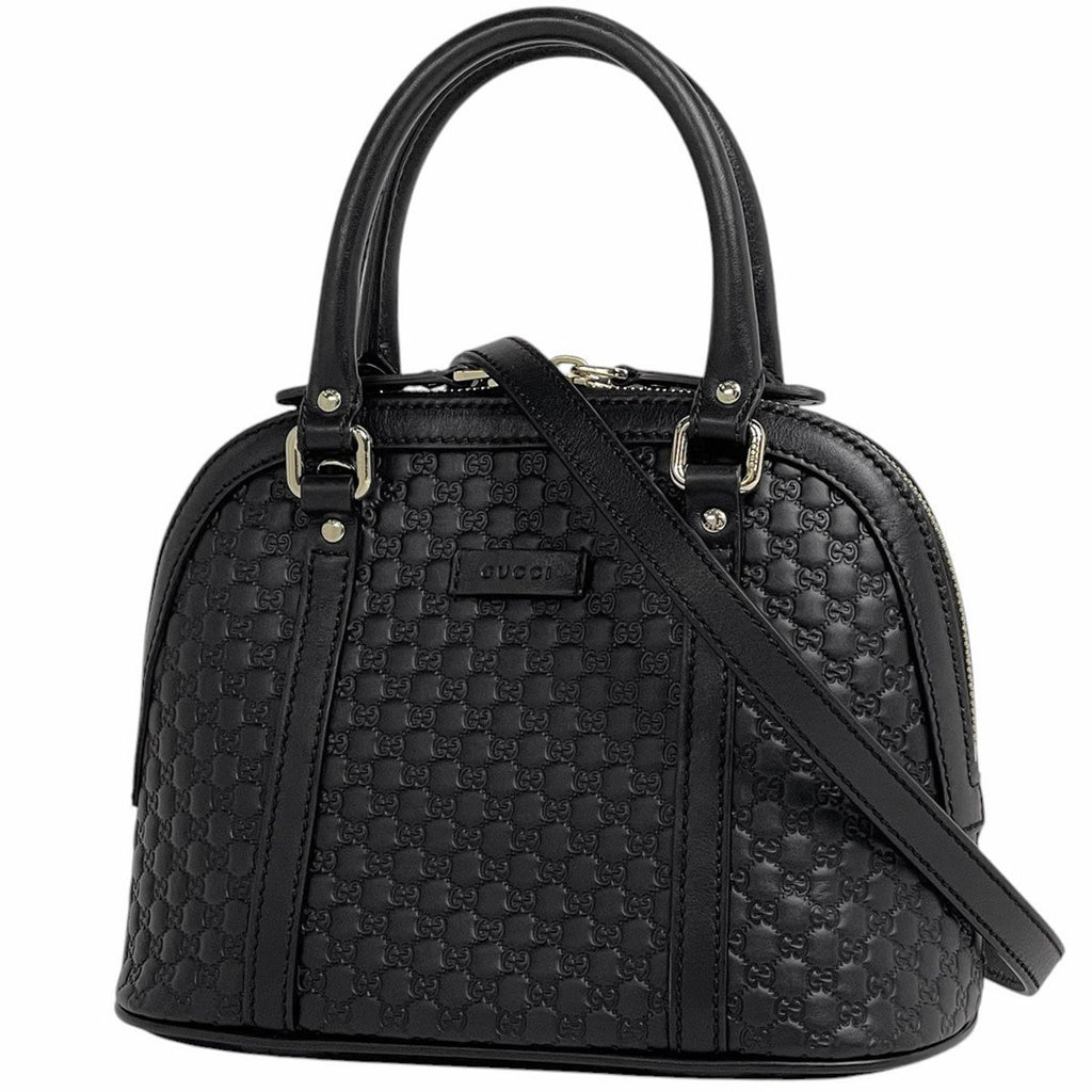 Gucci Micro Guccissima 2-Way Shoulder Bag Signature Leather Black