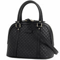 Gucci Micro Guccissima 2-Way Shoulder Bag Signature Leather Black