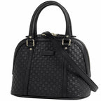 Gucci Micro Guccissima 2-Way Shoulder Bag Signature Leather Black