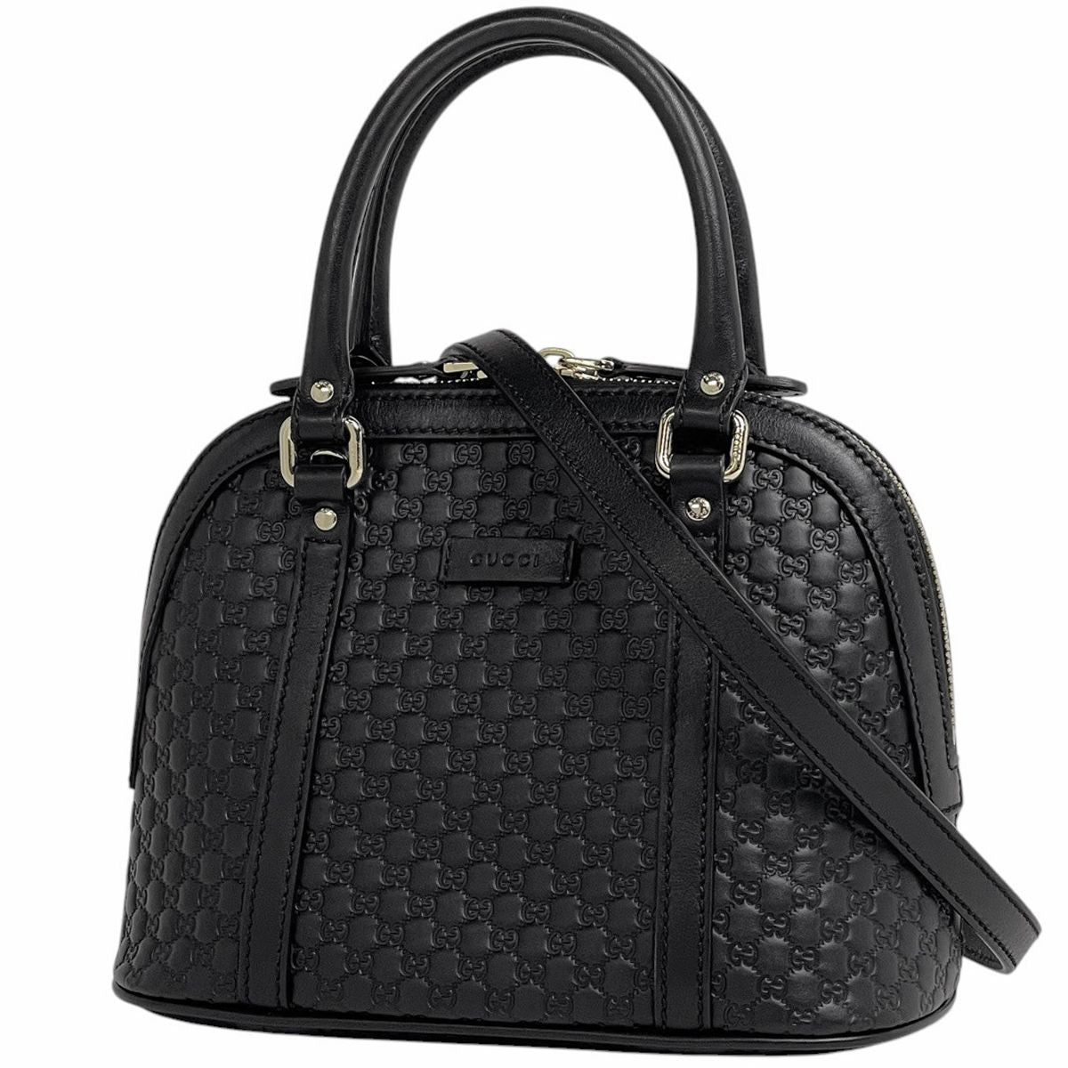 Gucci Micro Guccissima 2-Way Shoulder Bag Signature Leather Black