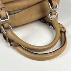 Prada Logo Handbag Leather Beige — view 7
