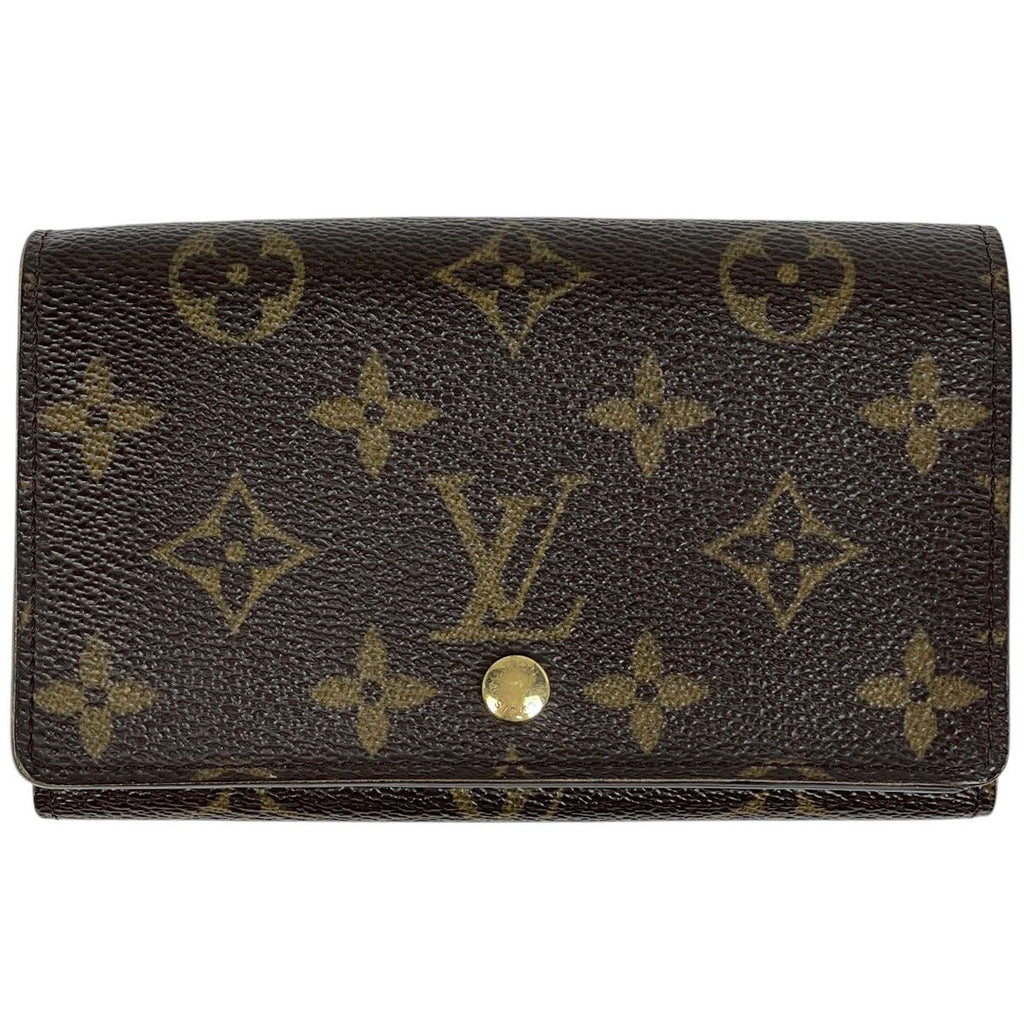 Louis Vuitton Porte Monet Billets Tresor Bifold Wallet Monogram Brown